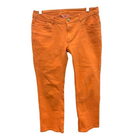 Lilly‎ Pulitzer Orange Jeans SZ 4 Skinny Mini Jeans - Picture 1 of 7